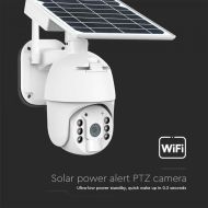 WIFI HD Smart Соларна Камера Бяла Купулна Въртяща