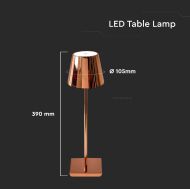 3W LED RECHARGEABLE DESK LAMP(TOUCH DIMMABLE) 4000K ROZE GOLD BODY