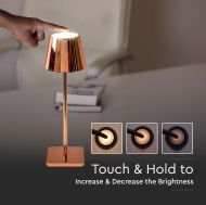 3W LED RECHARGEABLE DESK LAMP(TOUCH DIMMABLE) 3000K GOLD BODY