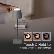 3W LED RECHARGEABLE DESK LAMP(TOUCH DIMMABLE) 4000K GREY BODY