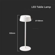 2W LED Настолна Лампа Бяло Тяло 3000К IP54