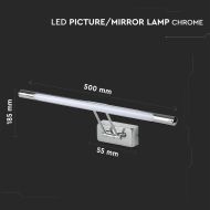 12W LED PICTURE/MIRROR LAMP-CHROME 3000K D:640MM