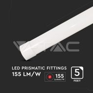 30W LED Линейно Тяло 120см Пластик Бърза Връзка + Кабел 6400K 155LM/WATT 