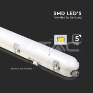 LED Влагозащитени Тяло SAMSUNG ЧИП - 120см 36W Сензор + Стоманен Клип 4000К