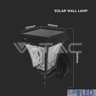 2W LED Соларна Стенна Лампа 3в1 
