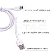Type C USB Кабел 3M Бял