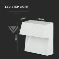 3W LED Осветление За Стъпала Бяло Тяло Квадрат 4000К