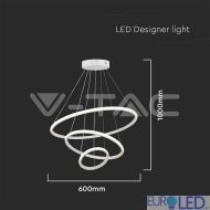 32W LED Висяща Декоративна Лампа 600*400*200 Бяло Тяло 3000K
