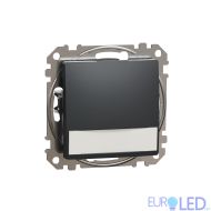 Sedna Design & Elements, Еднопосочен пуш бутон 12V 10A син локаторен LED, етикет, антрацит