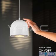 8.5W LED Висяща Лампа Φ100 Регулируемо Въже Touch On/Off Бяло Тяло 3000K
