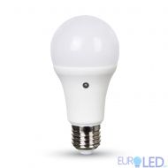 LED Крушка - 9W E27 A60 Термо Пластик Сензор 200D 6000K
