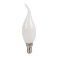 LED Крушка - 4W Filament  E14 Кръст Бяло Покритие Кендъл Пламък 2700K