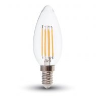 LED Крушка - 6W Filament E14 Кендъл 6400К