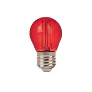 LED Крушка - 2W Filament E27 G45 Червен Цвят
