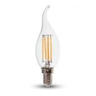LED Крушка - 4W Filament  E14 Кендъл Пламък 2700K Димируема